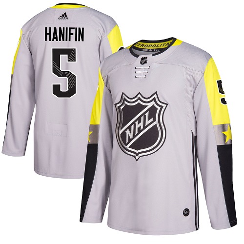 Adidas Hurricanes #5 Noah Hanifin Gray 2018 All-Star Metro Division Authentic Stitched Youth NHL Jersey
